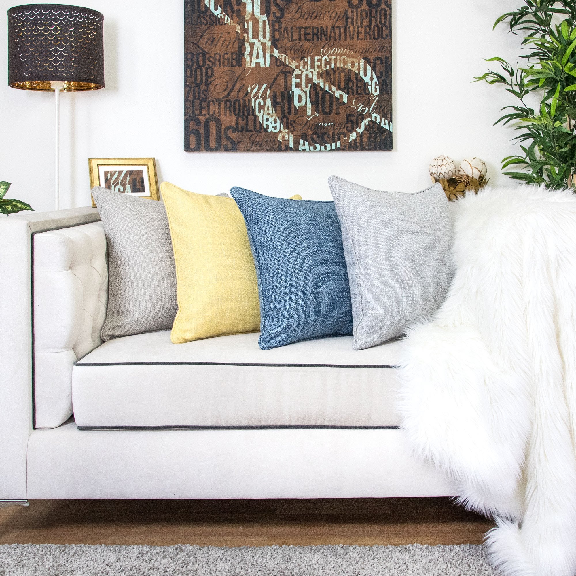 Homey Cozy Federa Per Cuscino Ricamata Floreale In Velluto, 50x50 Cm, Blu Navy E Turchese, Solo Coperta - 3