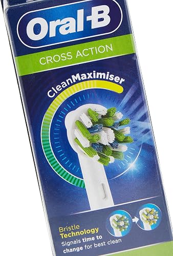 Oral-B Genuine CrossAction Replacement White Toothbrush Heads, Refills for Electric Toothbrush, Angled Bristles for up to 100 Percent More Plaque Removal, Pack of 8 4210201105183 - 8
