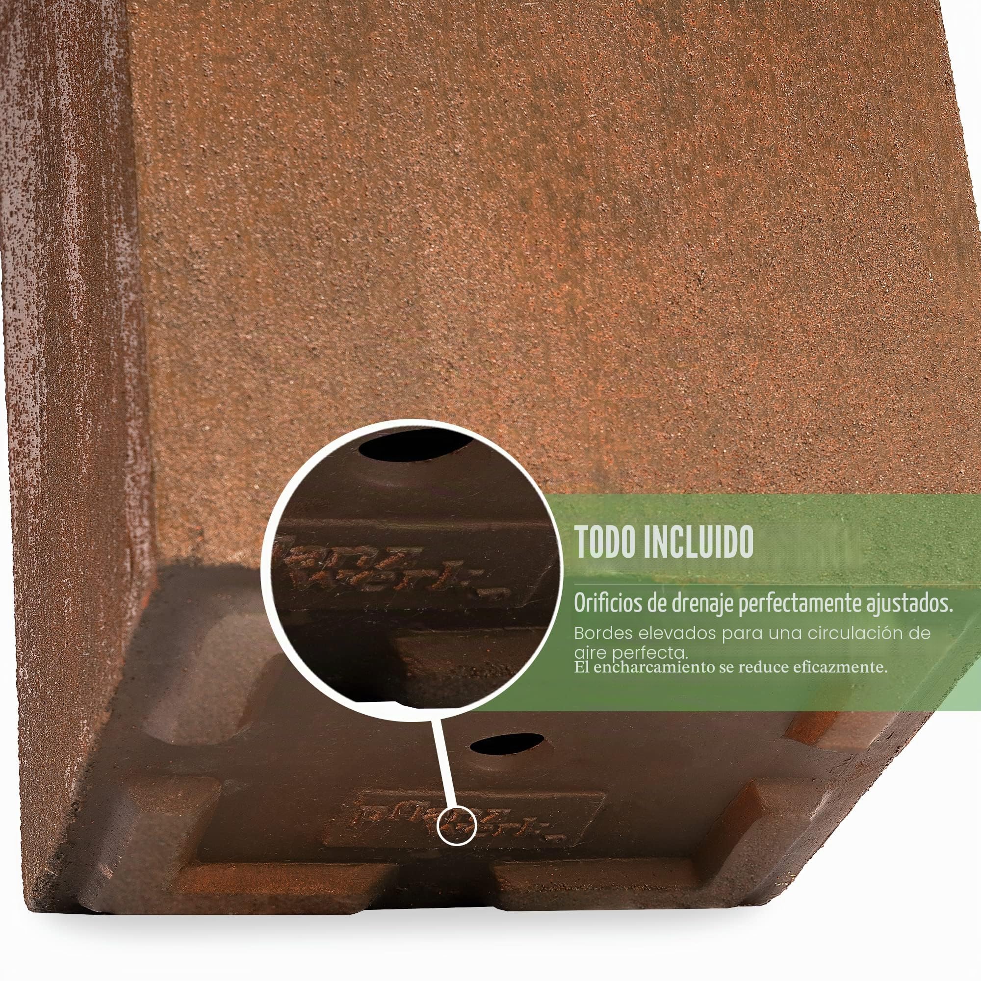 Pflanzwerk® Maceta Divider Tostado Marrón 72x60x25cm *Resistente a Las heladas* *Protección UV* *Calidad Europeo*
