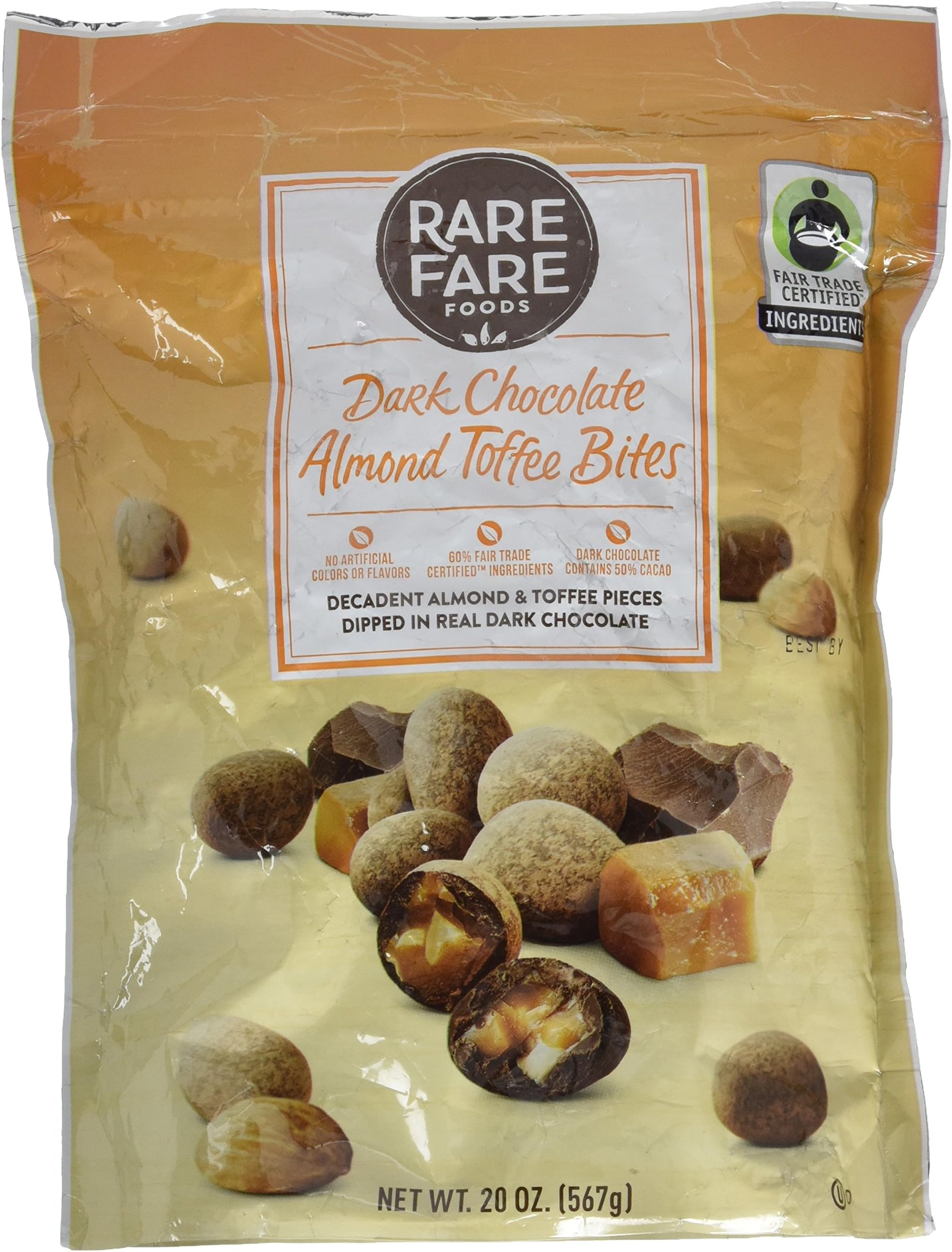 Rare Fare Foods Dark Chocolate Almond Toffee Bites (20 oz.)