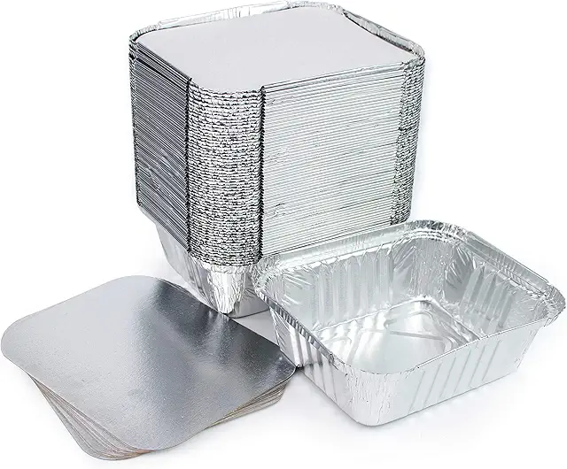 Lot de 100 Barquettes Aluminium Jetables 450ml - Boîte Congélation