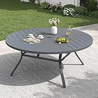 Vista 37 de Mesa de comedor para exterior, mesa cuadrada para terraza con orificio para sombrilla