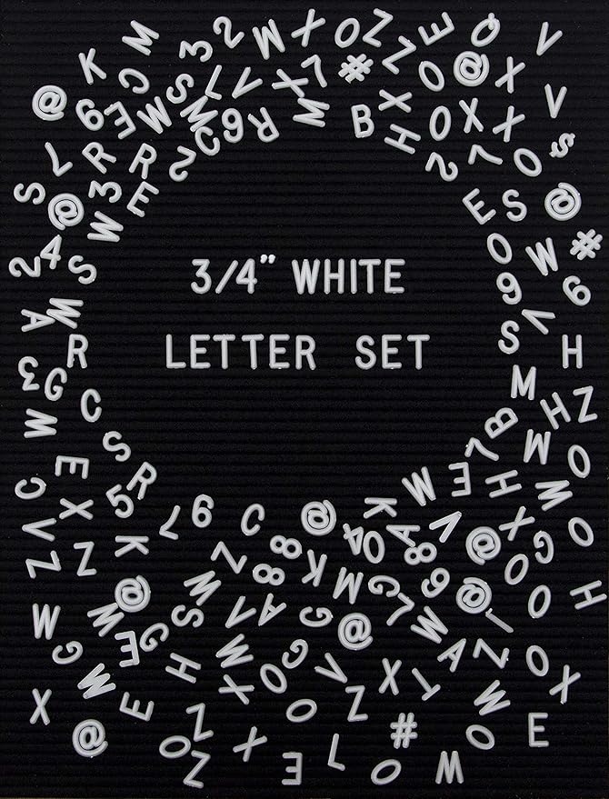 Felt Like Sharing Plastic Letter Board Letters Only (300 Pieces) 0.75” Letter