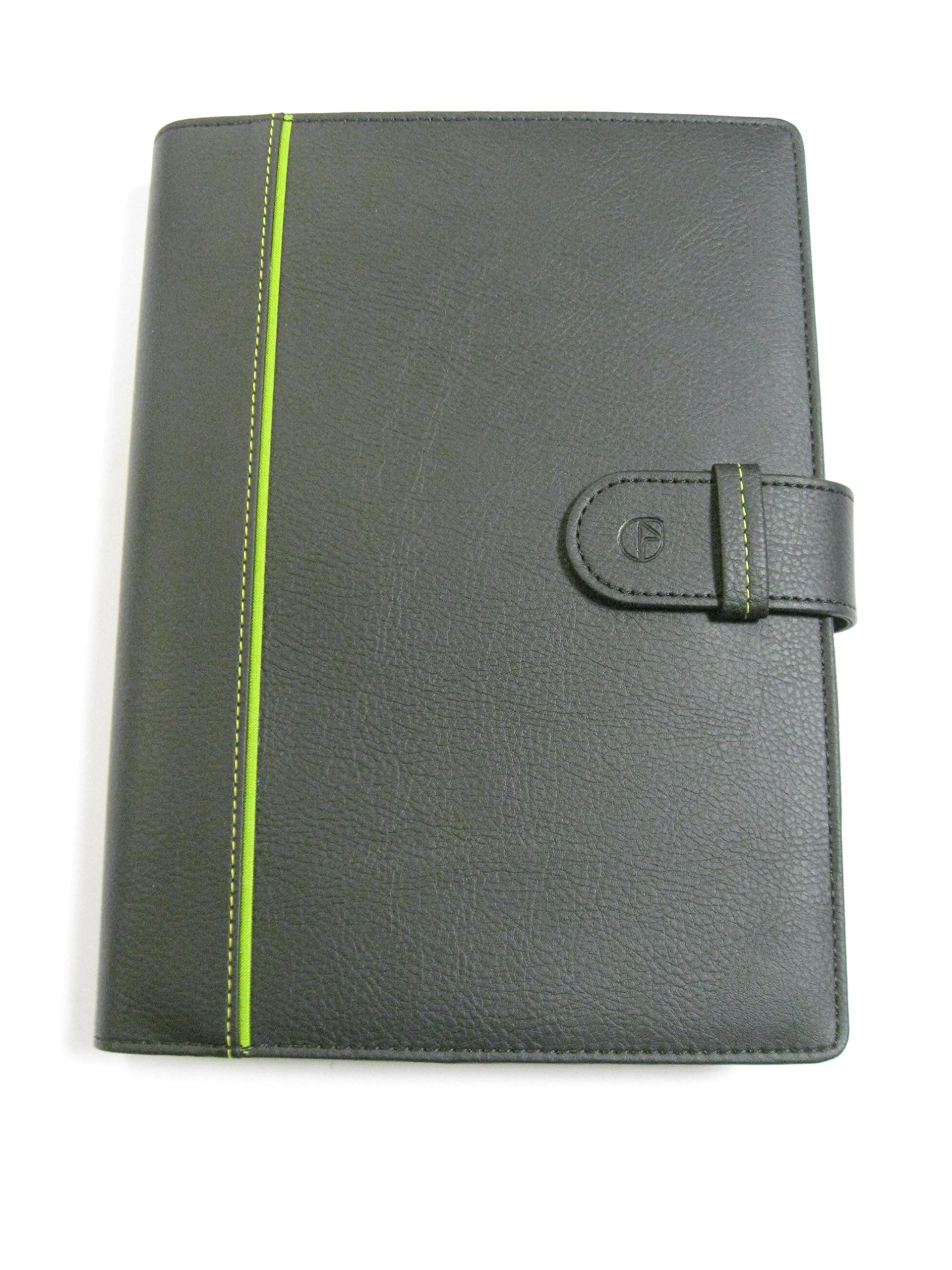Block Agenda Mobile 2018 in Faux Leather, with Broadway Loop Closure F. to 14.5 x 20.5 cm Black/Green Daily Art.215535i-vr