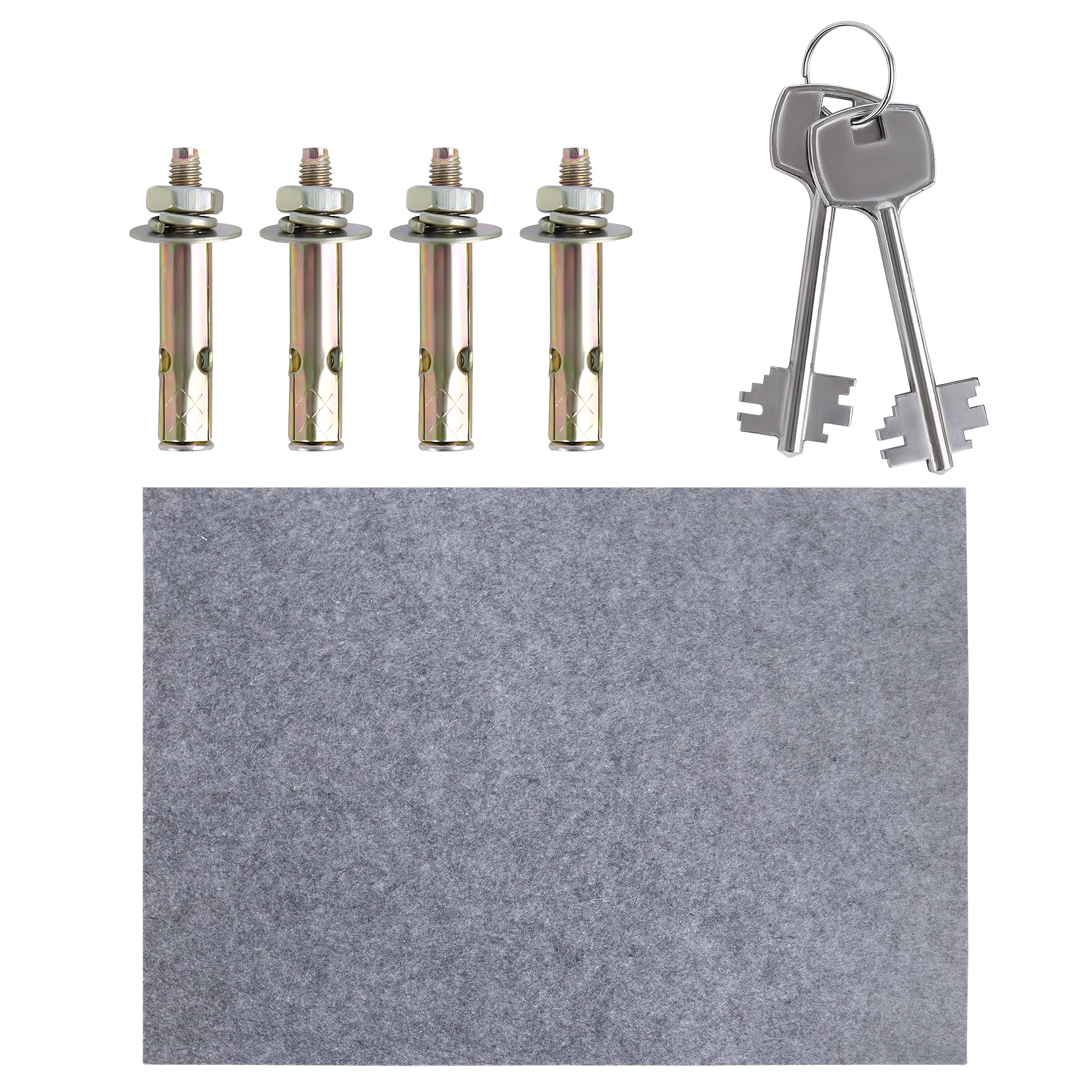 LARS360 Sejf meblowy, zamek dwubrodowy, 31 x 20 x 20 cm, sejf z zamkiem na klucze, sejf ścienny, do domu, biura, hotelu, pieniędzy