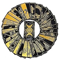 Vista 2 de Prophet Baraja de cartas de tarot de lámina dorada, 78 cartas originales juego de adivinación con libro guía para principiantes, cartas de tarot