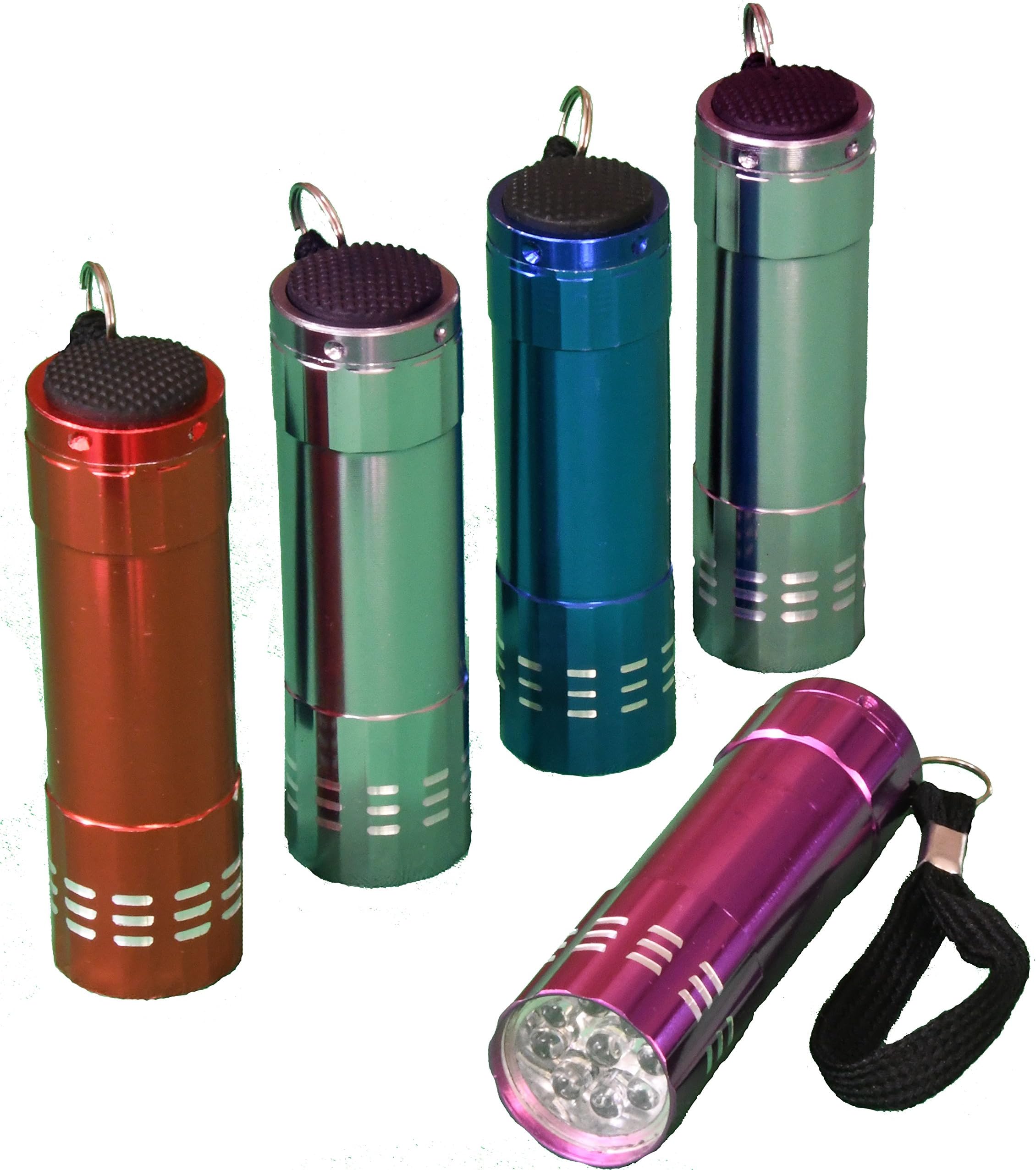 Pack of 5, Mini Keychain LED Pocket Flashlight, Assorted Colors, Small and Super Bright, Best for Camping, Backpacking, Hiking, Hunting, Fishing, EDC, Kids, Children, Boys, Girls, Tool, and Emergency