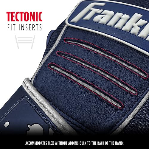 Miniatura 194 de Franklin Sports MLB - Guantes de bateo de béisbol CFX Pro para adultos + jóvenes, béisbol + sóftbol, varios tamaños + colores Negro/Negro