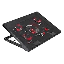 Mars Gaming MNBC2, Base PC, 5 ventole, LED rosso, 2 x USB 2.0, 17,35”’, Nero
