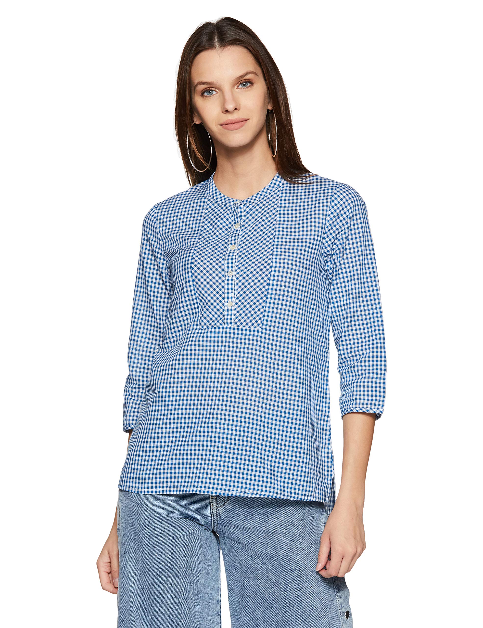 Styleville.in Women's Checkered Regular Fit Top