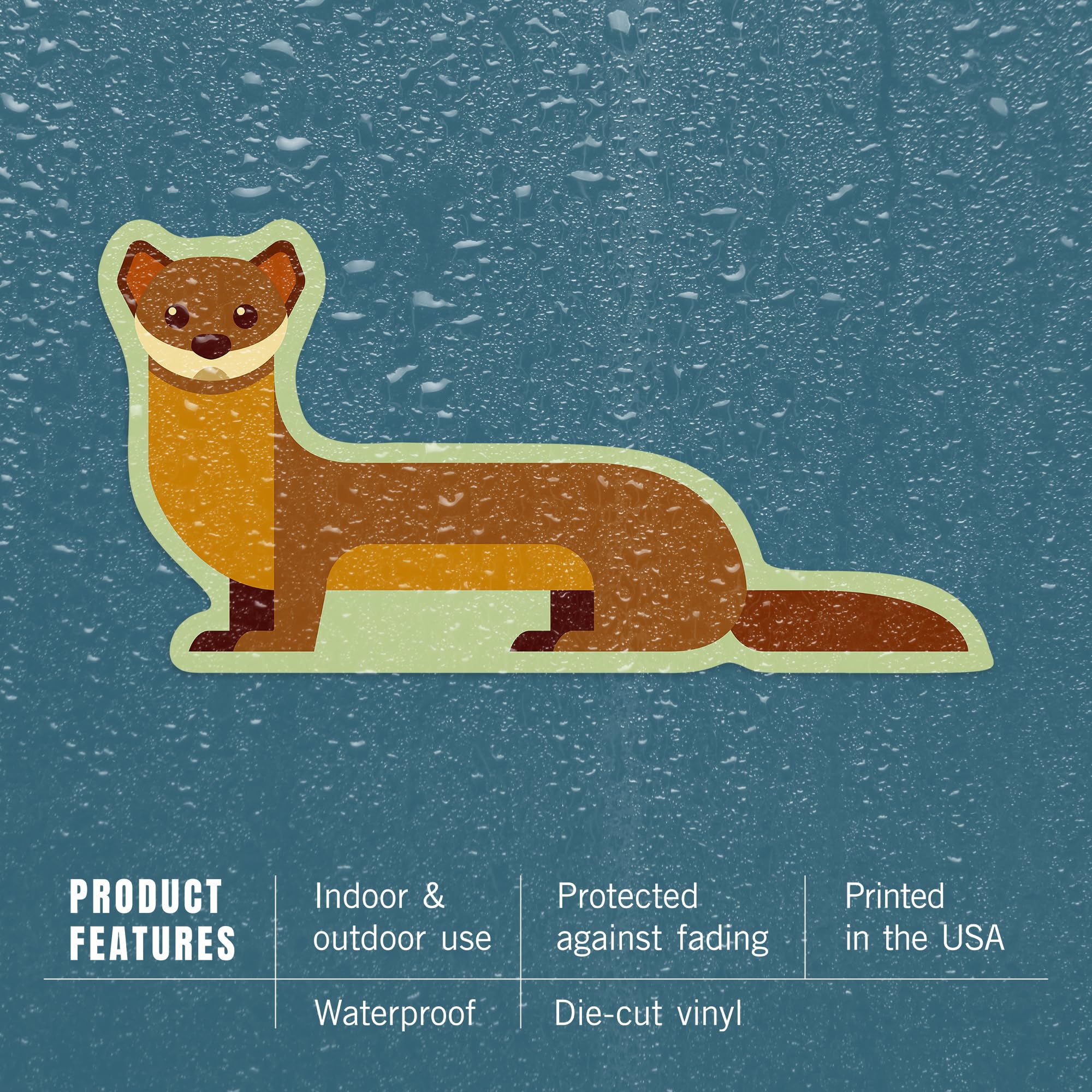 Amazon.com: Lantern Press Sticker Weasel Geometric Die Cut Vinyl