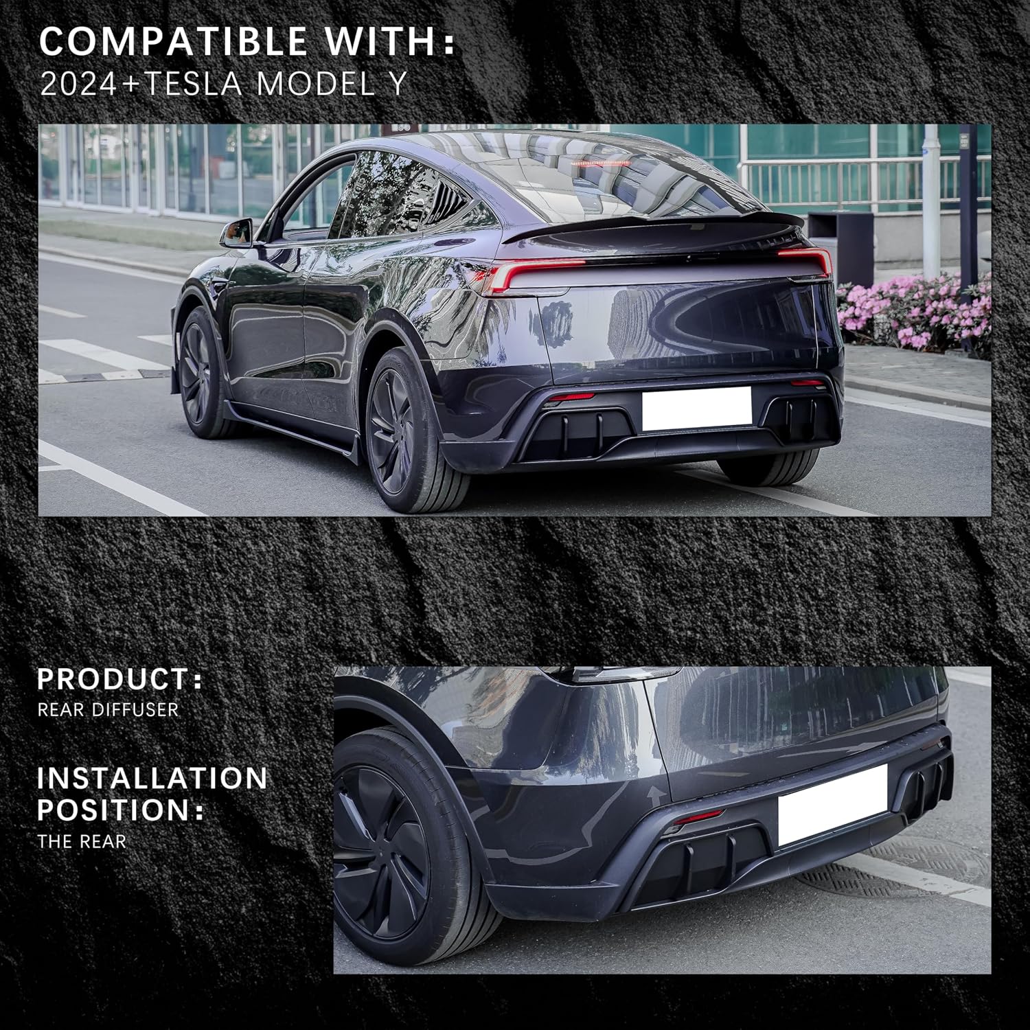 Rear Bumper Diffuser Lip for 2025-2026 Tesla Model Y Juniper