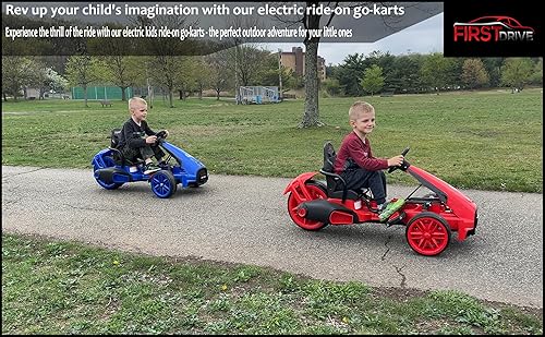Miniatura 3 de First Drive - Go Kart eléctrico - Go Kart para niños - Coche eléctrico para niños - Coche de paseo para niñosniñas (azul)