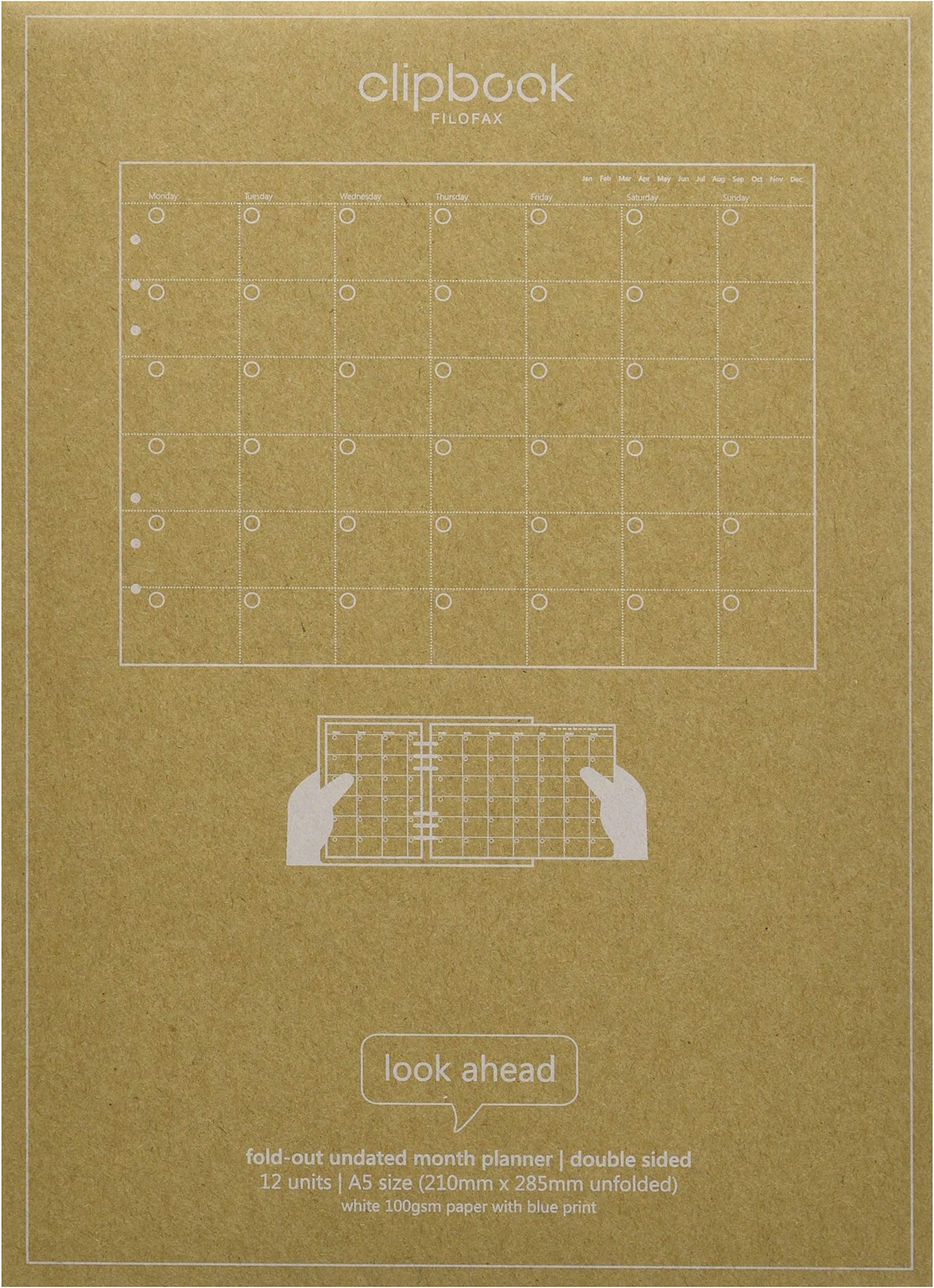 Clipbook A5 Undated Month To View Diary