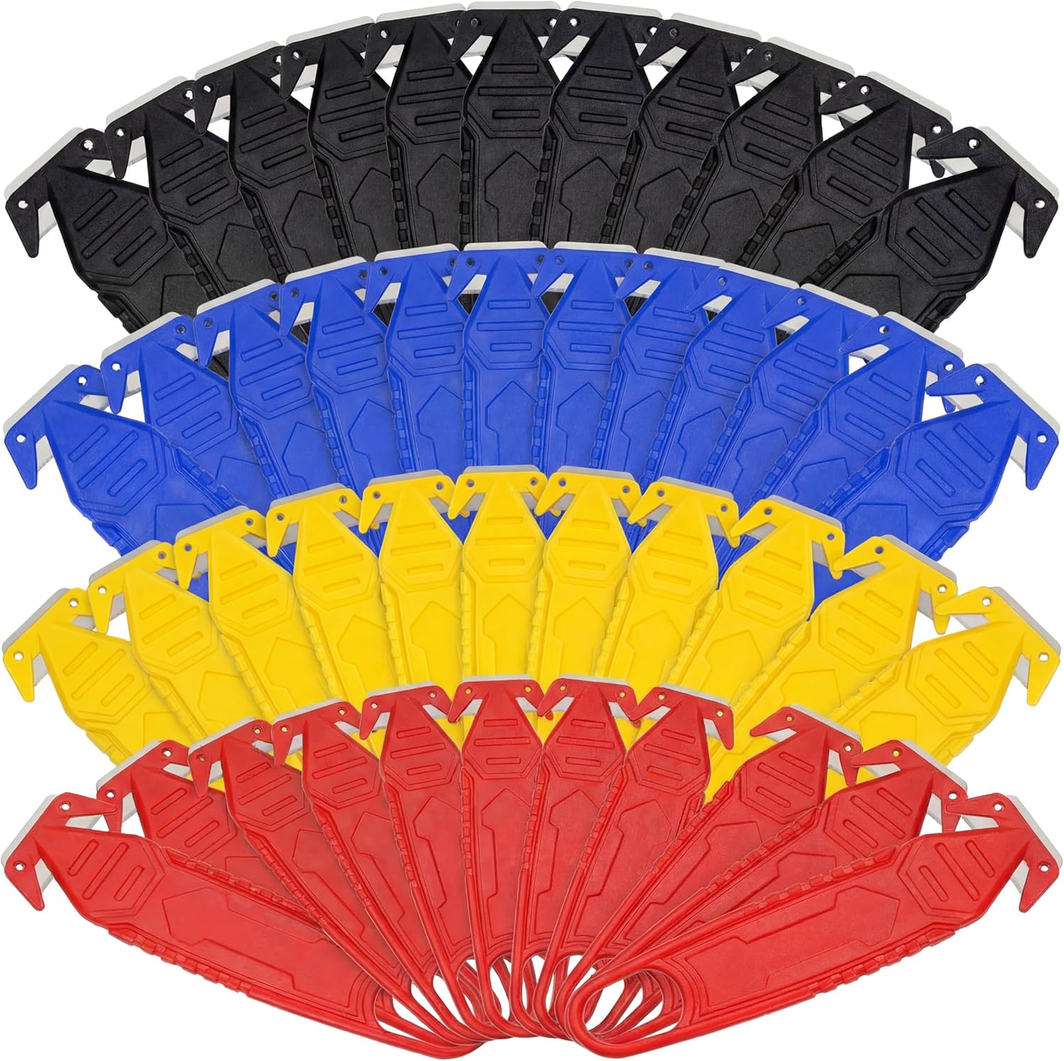 Therwen 50 Pcs Safety Box Cutter Knife of Stainless Steel Concealed Blade Package Opener with Tape Splitter for Carton Cardboard Wrap Letter Work Bag Straps Film Utility Tool (Black)