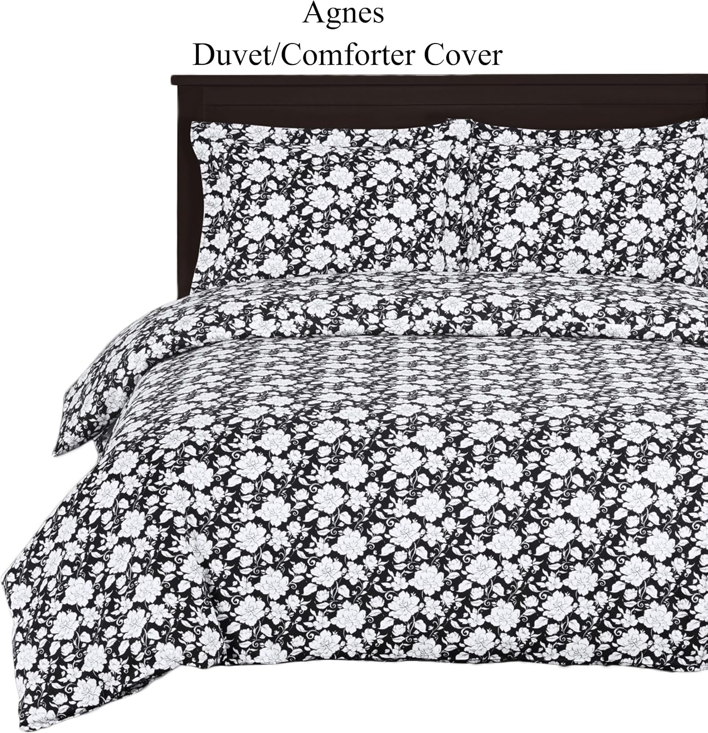 8pc (Full Size) Bed in a Bag Duvet Set Includes Cotton 3pc Agnes Duvet Cover Set and 4pc Cotton Sheet Set with 1pc Down Alternative Comforter
