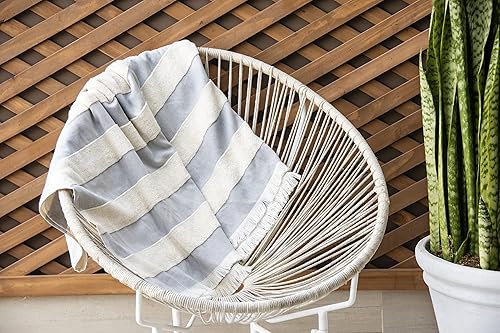 Miniatura 4 de Black & White Brands Juego de 2 toallas turcas de playapiscina. 100% algodón turco orgánico, elegante y portátil diseño XL.