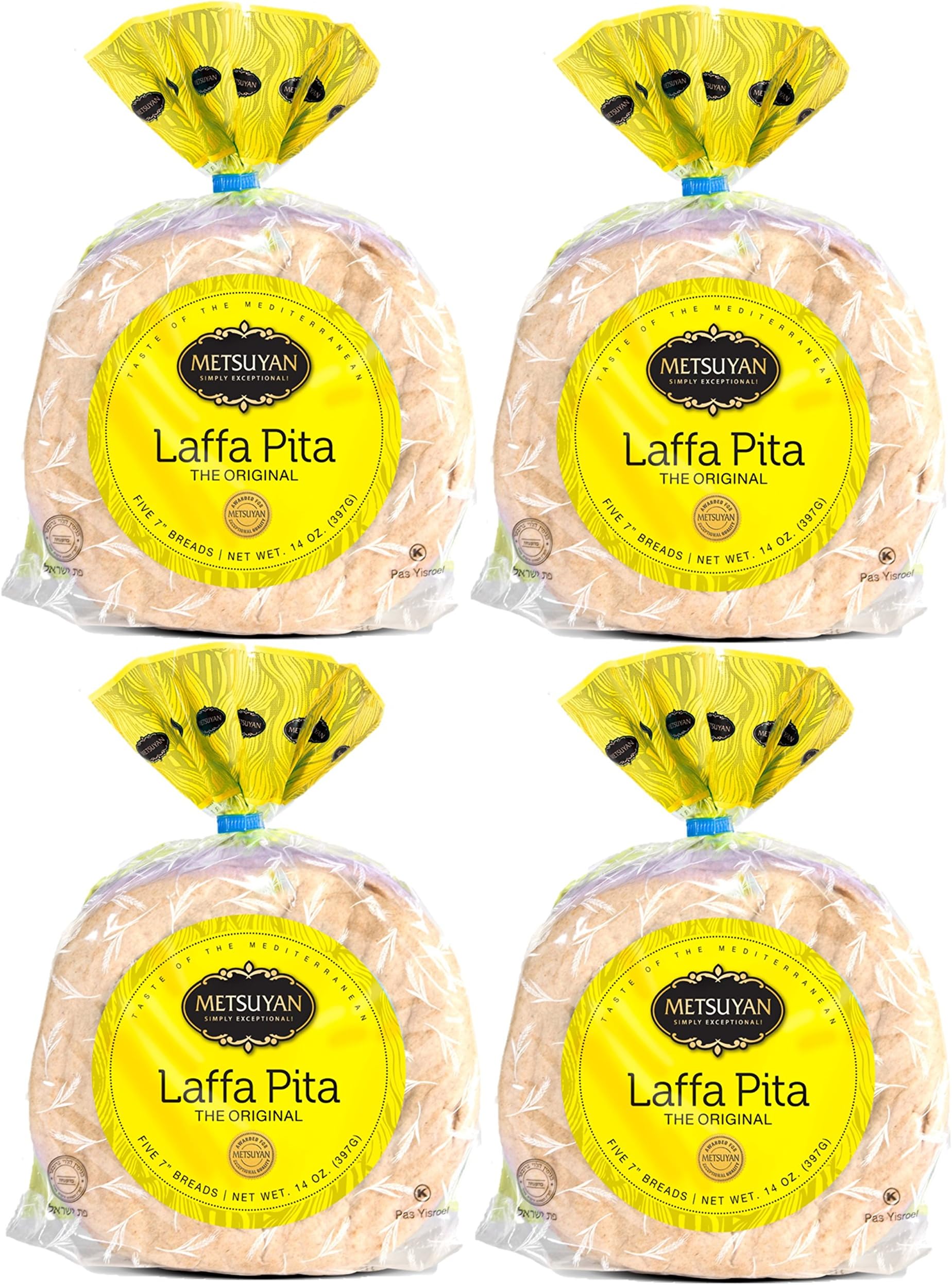 Metsuyan Laffa Pita The Original Kosher Flatbread 5 Count (4 Pack)