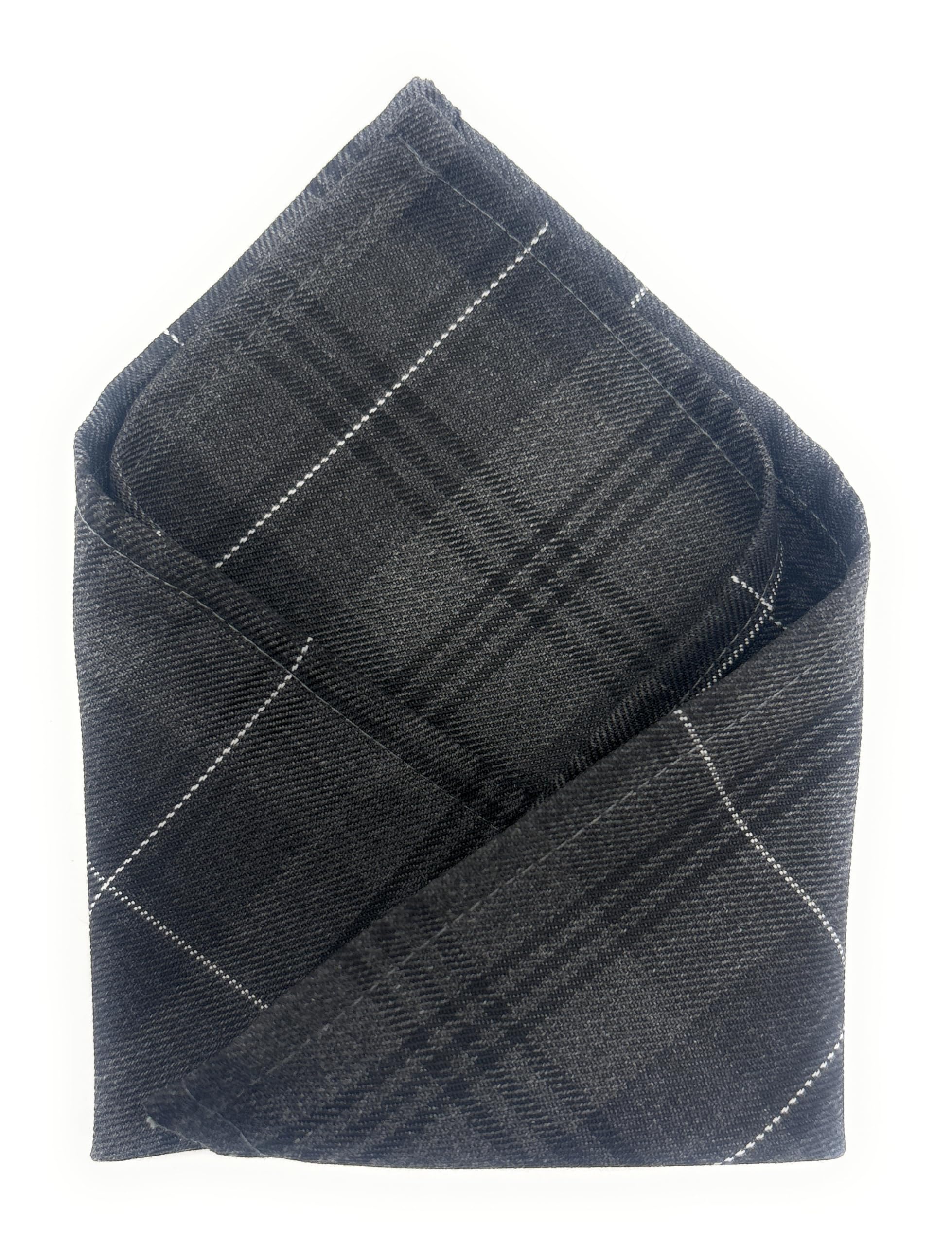 Scottish Essence Unisex Grey Granite Tartan Pocket Square, Classic Plaid Pattern - Made In Scotland (Grey Granite)