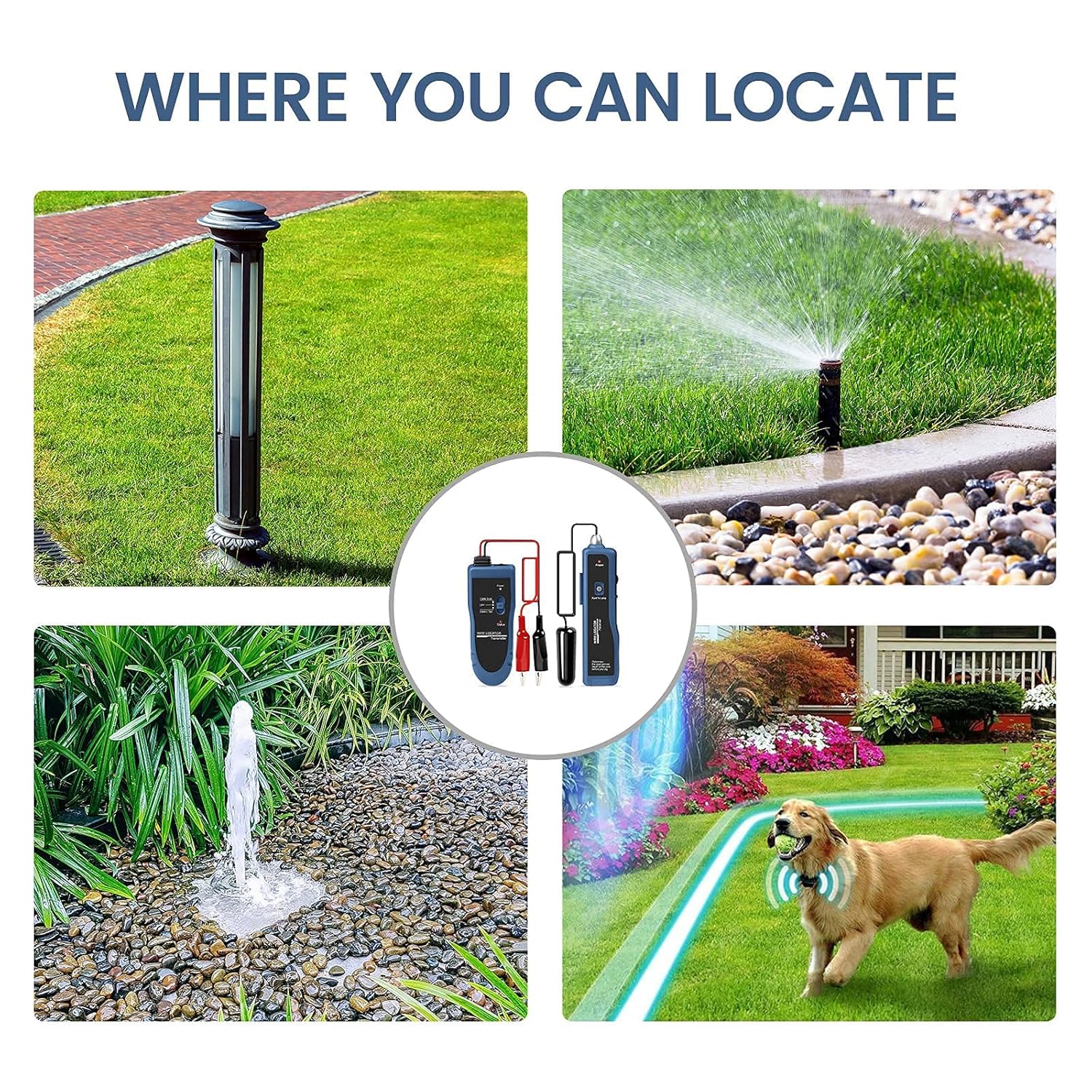 Underground Wire Locator & Cable Tester F02 Pro with Rechargeable 1100mAh Battery for Locating Wires & Control Cables