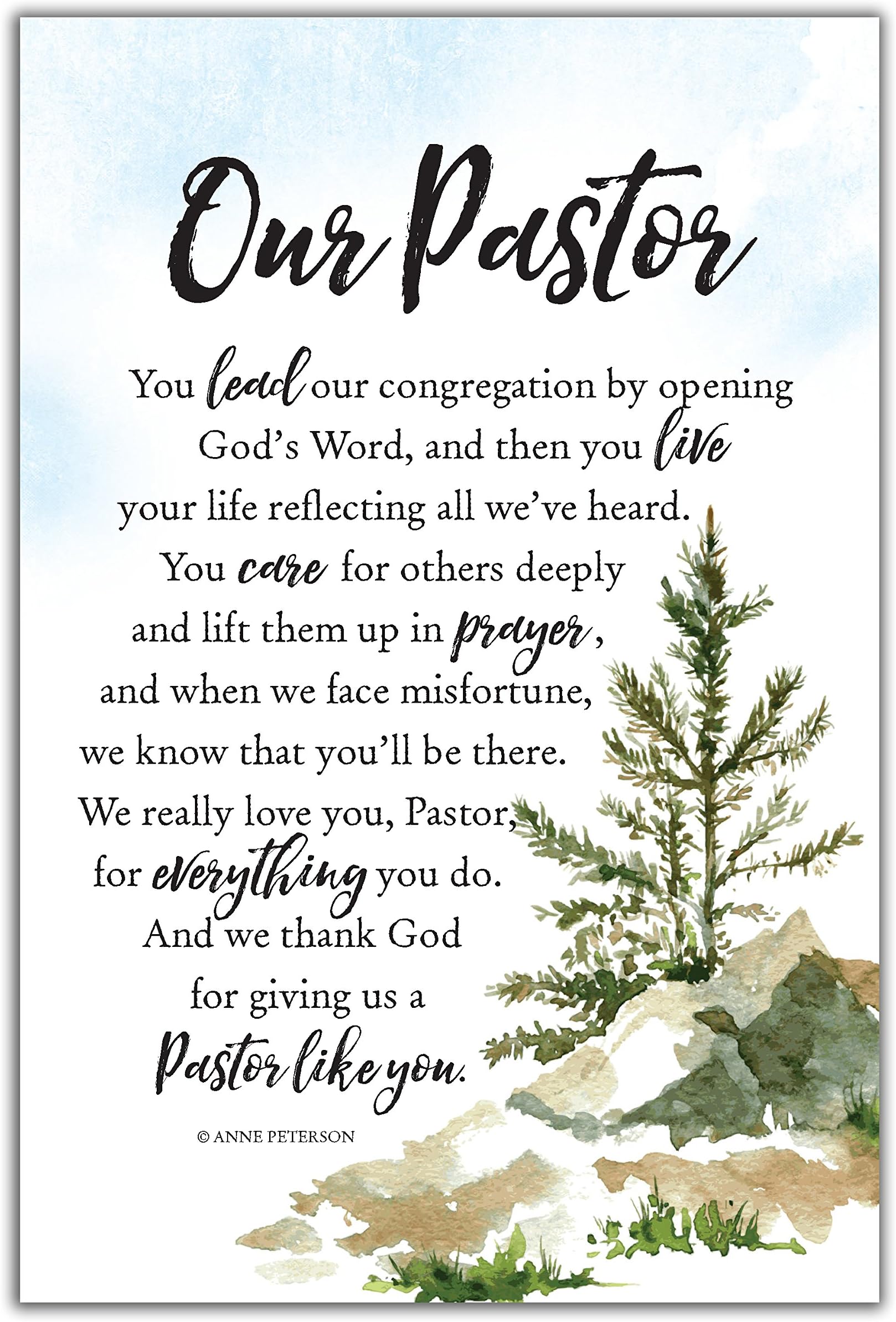 DEXSA Our Pastor Wood Plaque with Inspiring Quotes 6"x9" - Elegant Vertical Frame Wall & Tabletop Decoration | Easel & Hanging Hook | Christian Family Religious Home Decor Saying | Made in the USA
