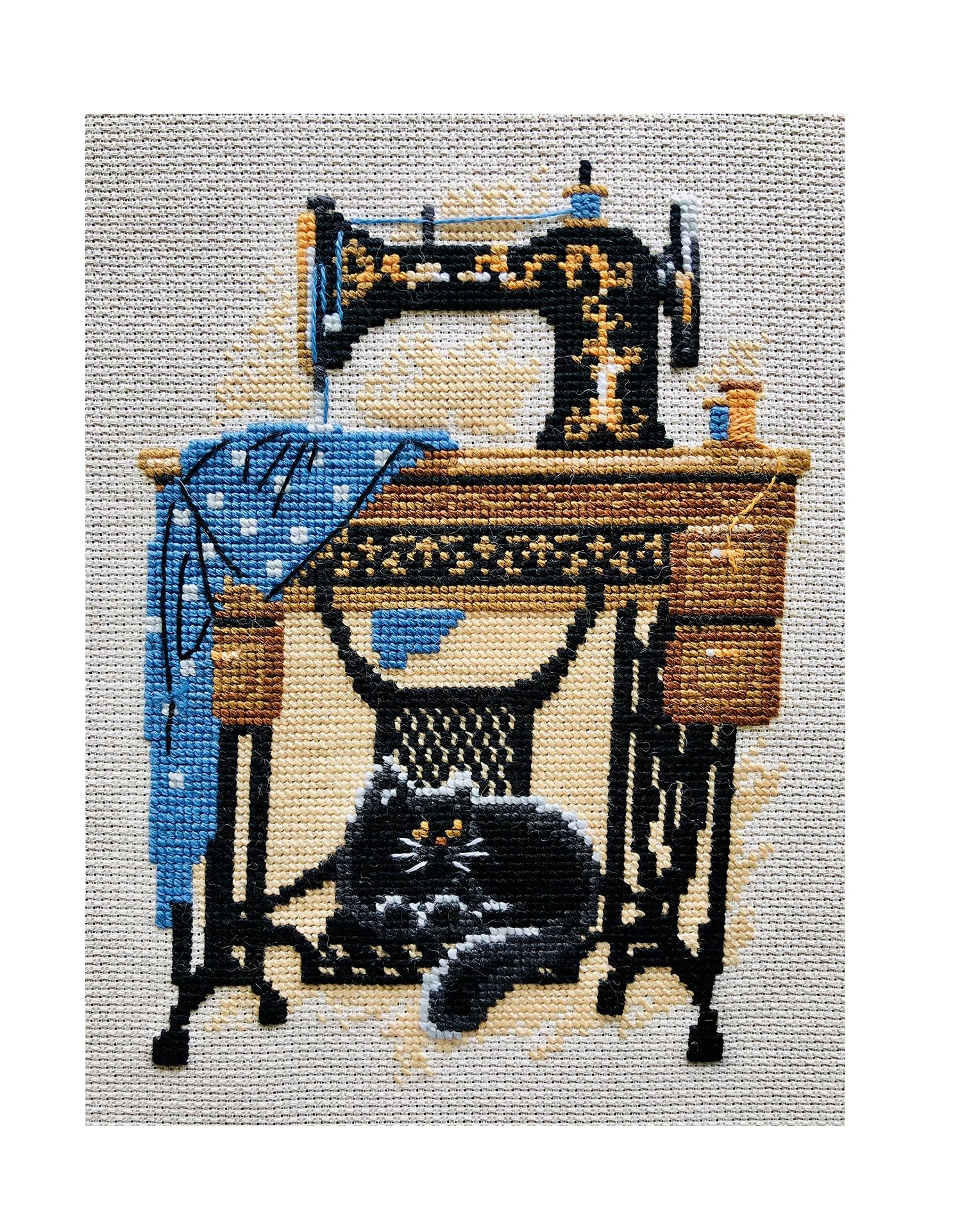 RIOLIS Cross Stitch Kit - 857 - Cat with Sewing Machine