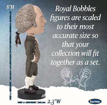 Royal Bobbles John Adams, 2nd President of the United States Founding Fathers Collection 8 Inches Tall Collectible Bobblehead Statue