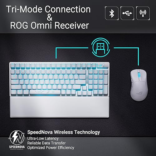 Miniatura 3 de ASUS ROG Strix Scope II 96 Teclado mecánico inalámbrico para juegos, 96% de tamaño completo, conectividad trimodo, interruptores ROG NX Storm