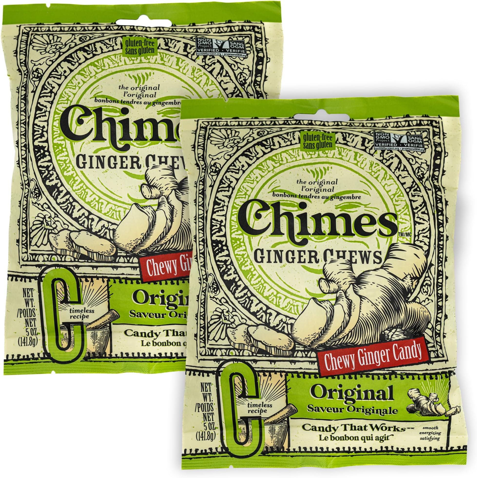 Chimes Ginger Chews Original - 5 oz - 2 pc