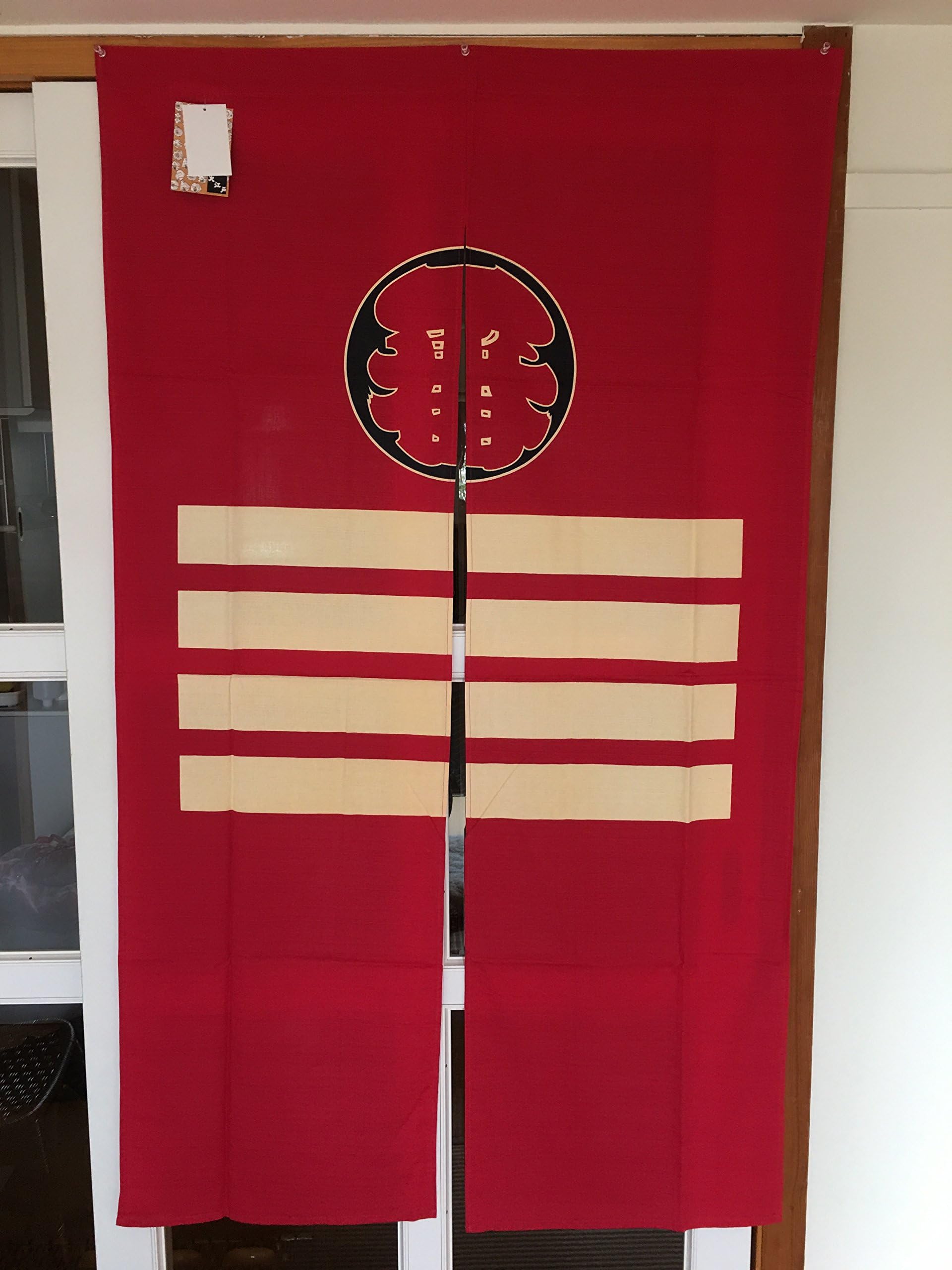 Noren Curtain Tapestry Japanese Taste Hanten Pattern Red