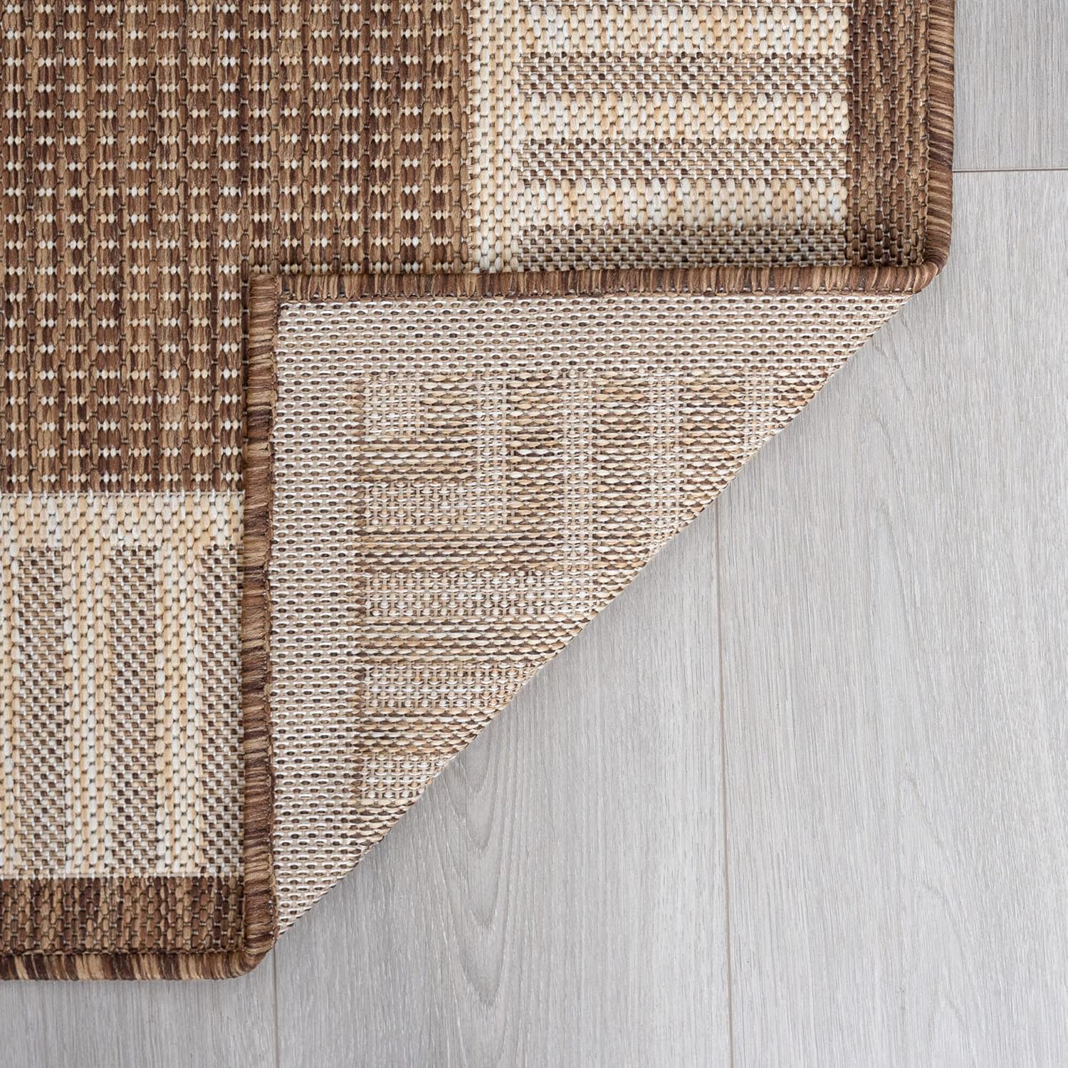 Water & Fade Resistant Indoor Outdoor 2x8 Runnerr Rug for Patio, Deck, Porch, Entryway | Outside Area Rugs for Patios | 2'3'' x 7'3'' Brown