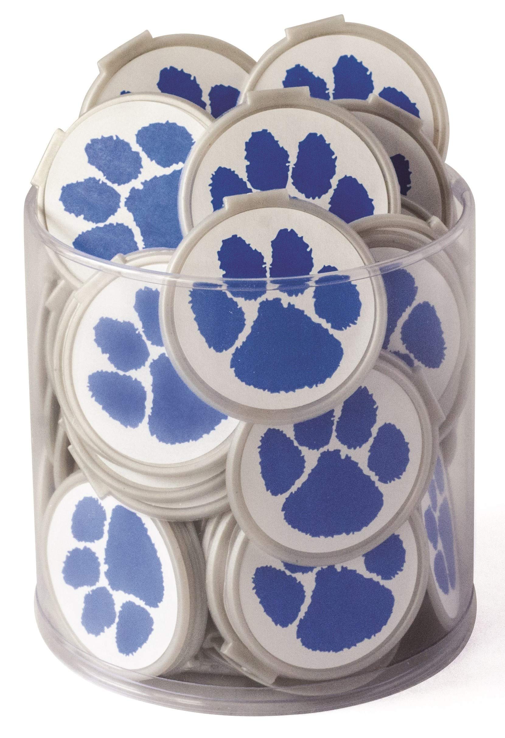 Fun-n-nuf Blue Paw Print Bookmarks for Kids – Mascot Clip Over The Page Book Markers – School Spirit Mascot Bookmarks, Reading Rewards, Classroom Prizes, Teachers Kids, Dog Paw Print - 75 Pack