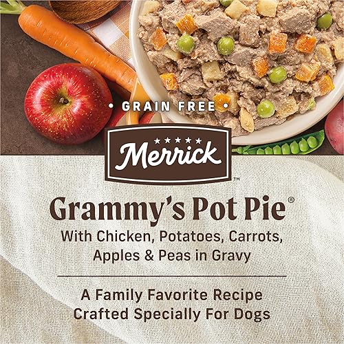 Miniatura 4 de Merrick - Grammy's Pot Pie - Comida húmeda para perros sin granos, 12 latas de 12.7 onzas (favoritos de adultos)