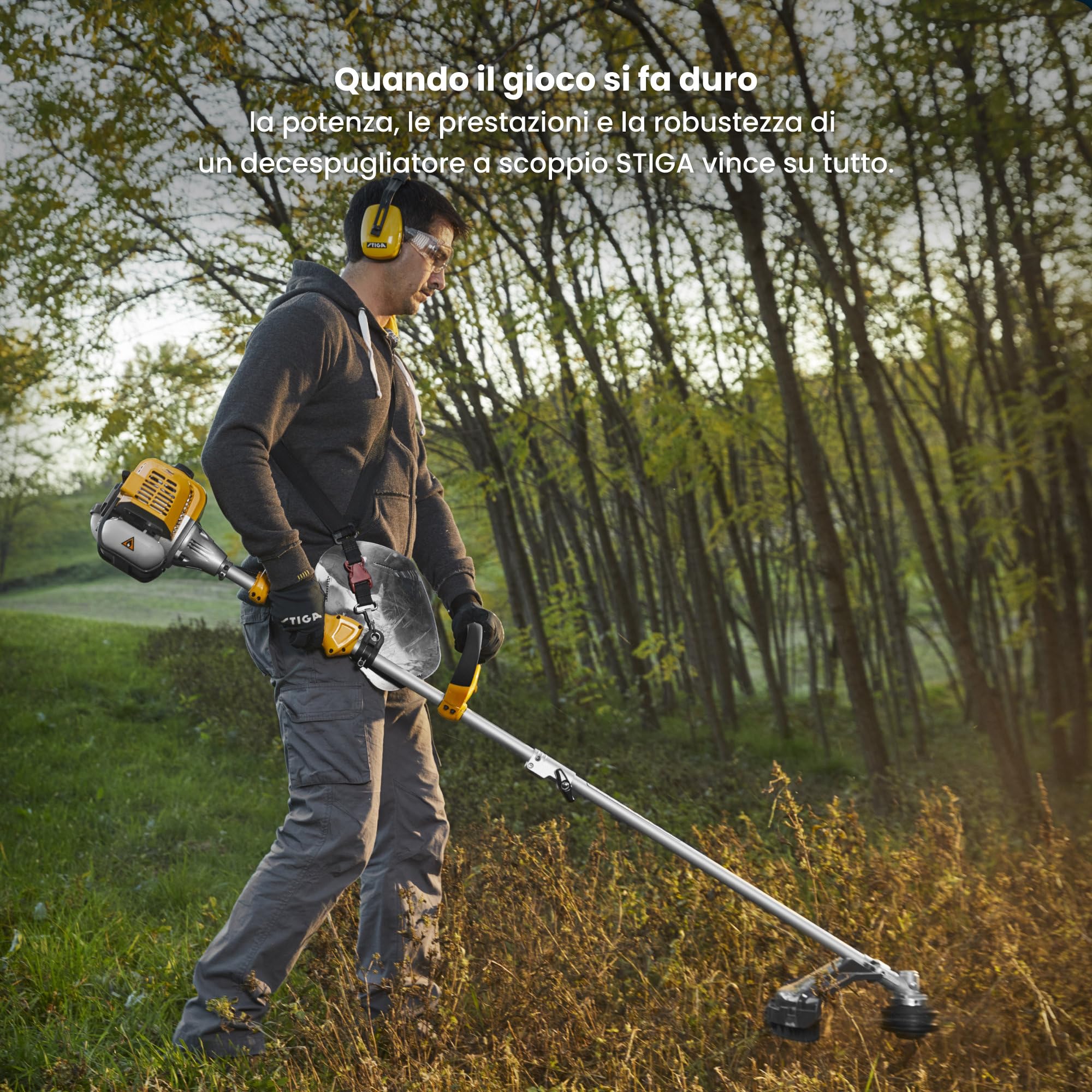 STIGA BC 330 A Decespugliatore A Scoppio, 25,4 cc, 43 cm – Testina Tap&Go e Lama 3T – Rifinitura Prato e Taglio Sterpaglie