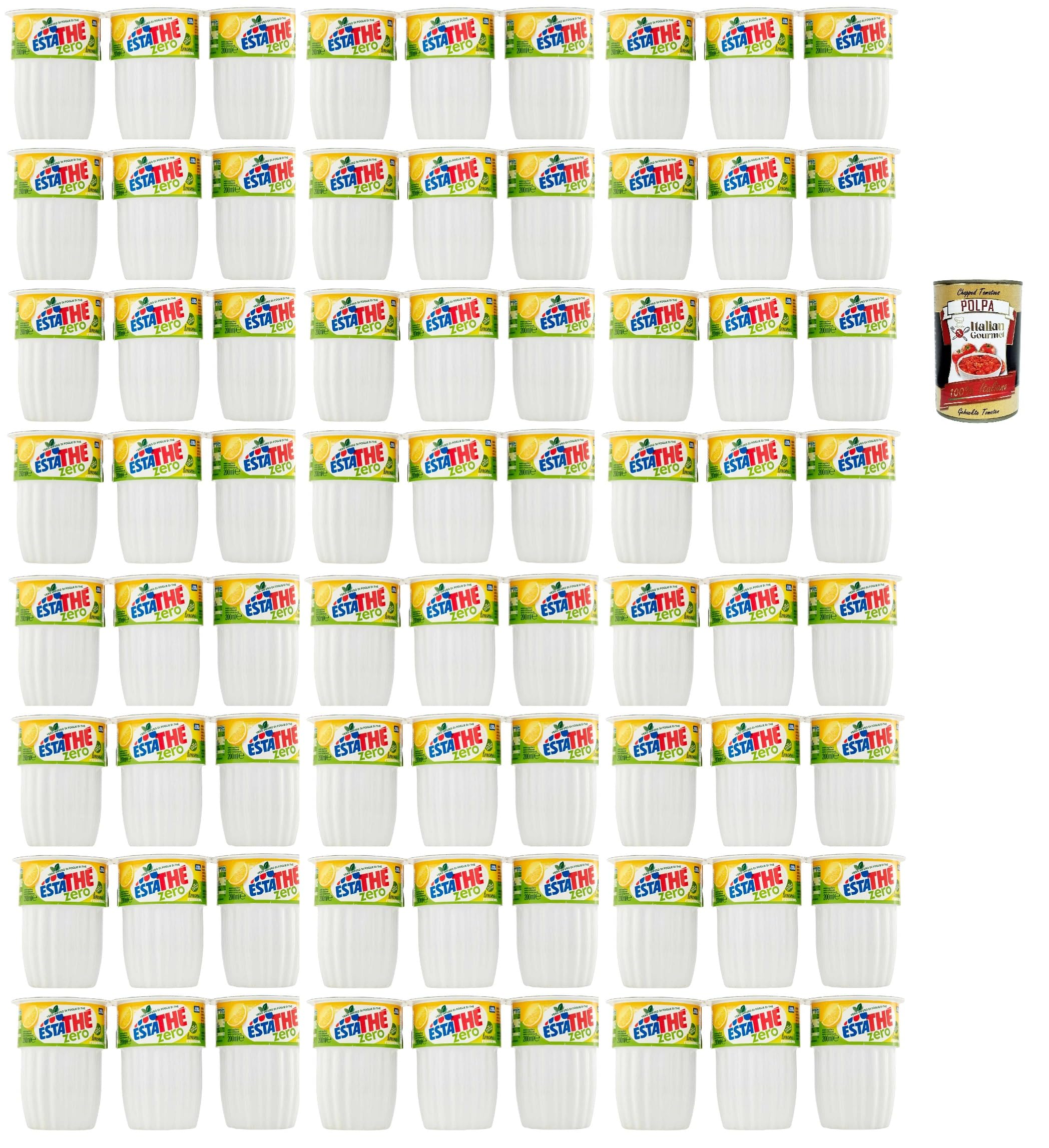 Italian Gourmet Thè Limone zero, tè senza zucchero Eistee Zitrone 72 x 20cl | Priva di conservanti e coloranti artificiali; gekühlt erfrischend für, Gesamtnettogewicht 14,4 L + Kostenlos Polpa 400g