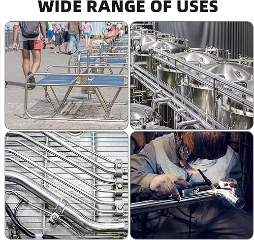 Miniatura 9 de Tubo recto de acero inoxidable de 11.811 in x 12 pulgadas, 4 piezas, tubo de escape de bricolaje, grosor de pared de 0.039 in