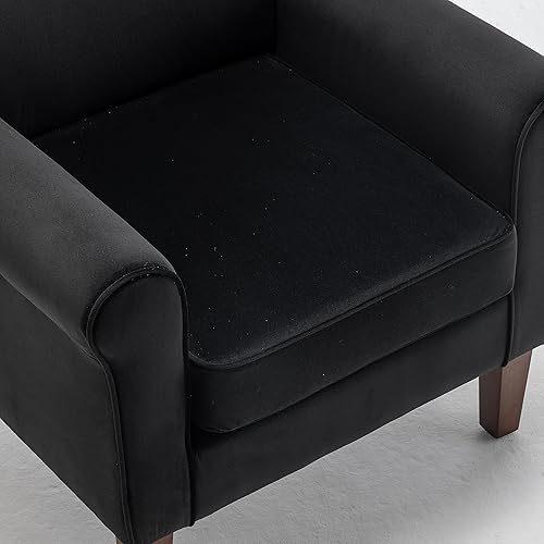 Miniatura 66 de Sillón clásico con marco de madera de abedul y cómodos reposabrazos enrollados, sillones para sala de estar, dormitorio y decoración de oficina,