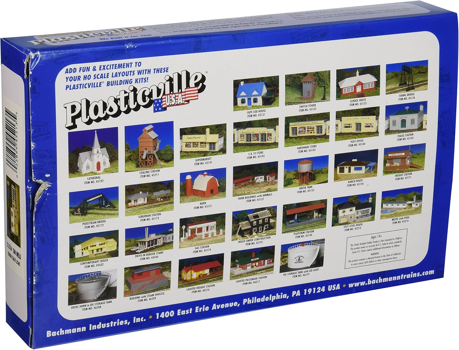 Bachmann Trains - PLASTICVILLE U.S.A. BUILDINGS – CLASSIC KITS - SPLIT LEVEL HOUSE - HO Scale