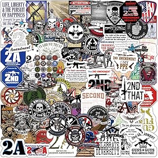 100pcs 2nd Amendment Freedom Bare Gun Security Waterproof Vinyl Stickers for Kids Boys Teens Adults for Water Bottles Laptop Suitcase for Birthday Party Supplies Halloween Decoration Favors