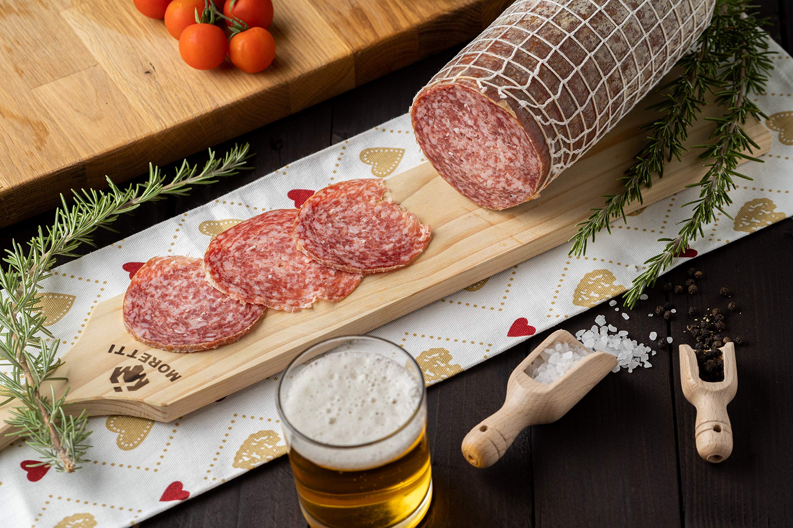 Moretti® | Salame Milano Artigianale Stagionato Dolce | Trancio 900gr.+ | Confezionato In Sottovuoto | NO OGM