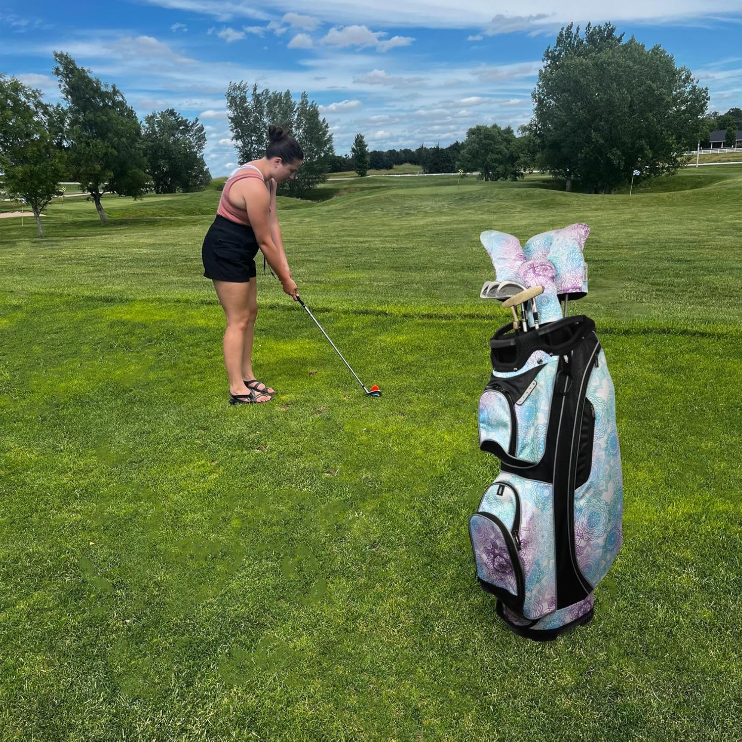 Taboo Fashion Golf Club Covers for Women - Numbered Golf Headcovers Set for Driver, Woods & Hybrid - Weather/Moisture Resistant Protection, Pack of 4