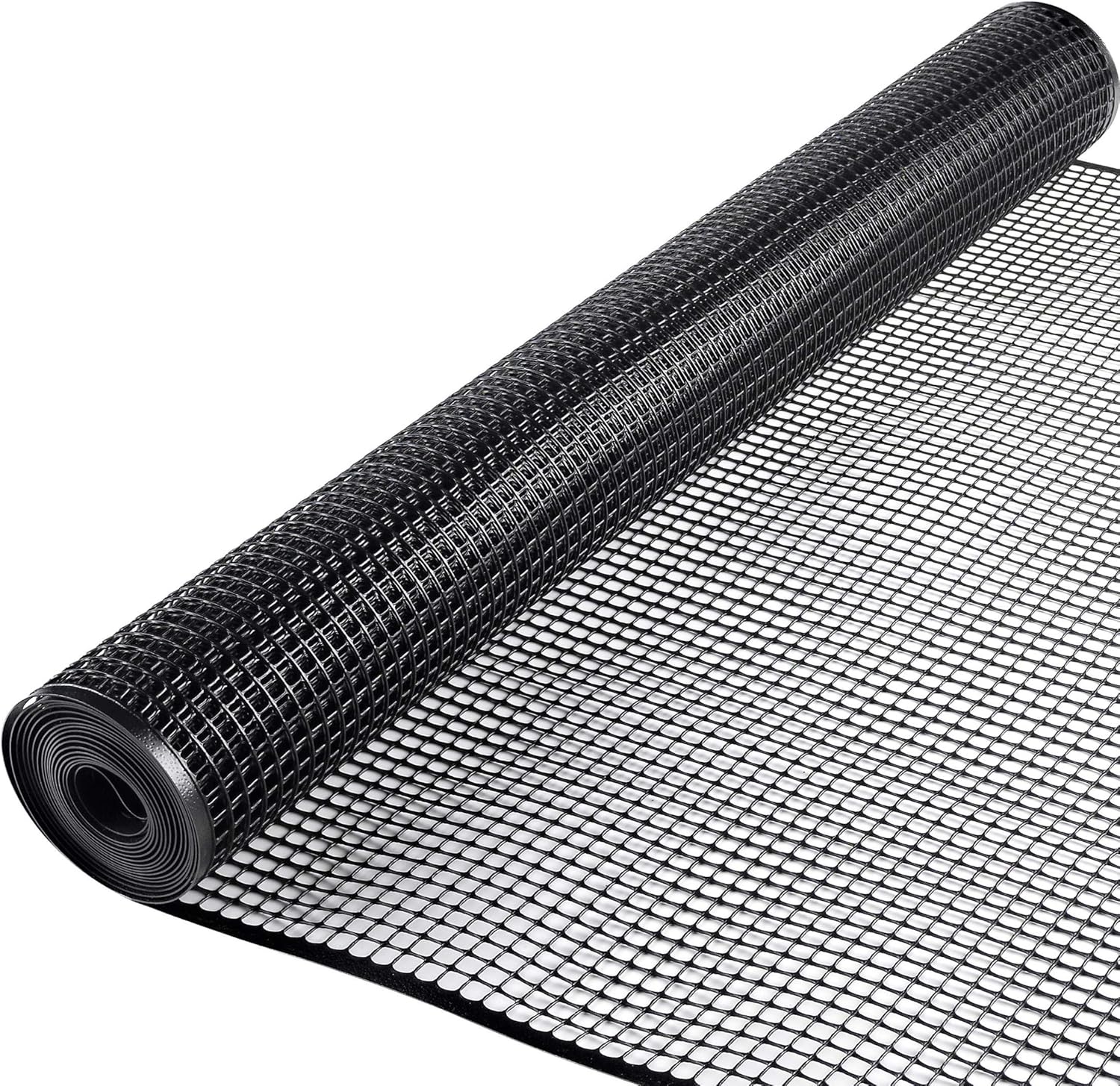 BOEN Plastic Mesh Hardware Netting 3' x 25' Black, Tree Guard Barrier from Rabbits, Deer and Rodents, Deck Guard, Indoor or Outdoor Balcony Safety Net for pet or Child