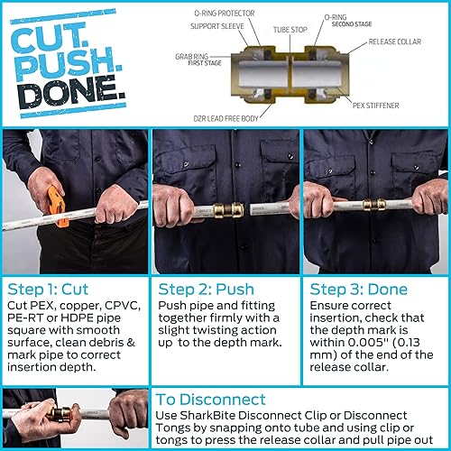 Miniatura 7 de Shatg #Sharkbite acoplamiento de transición de PVC de 12 Cts x 12"., UIP4016A, 0 volts