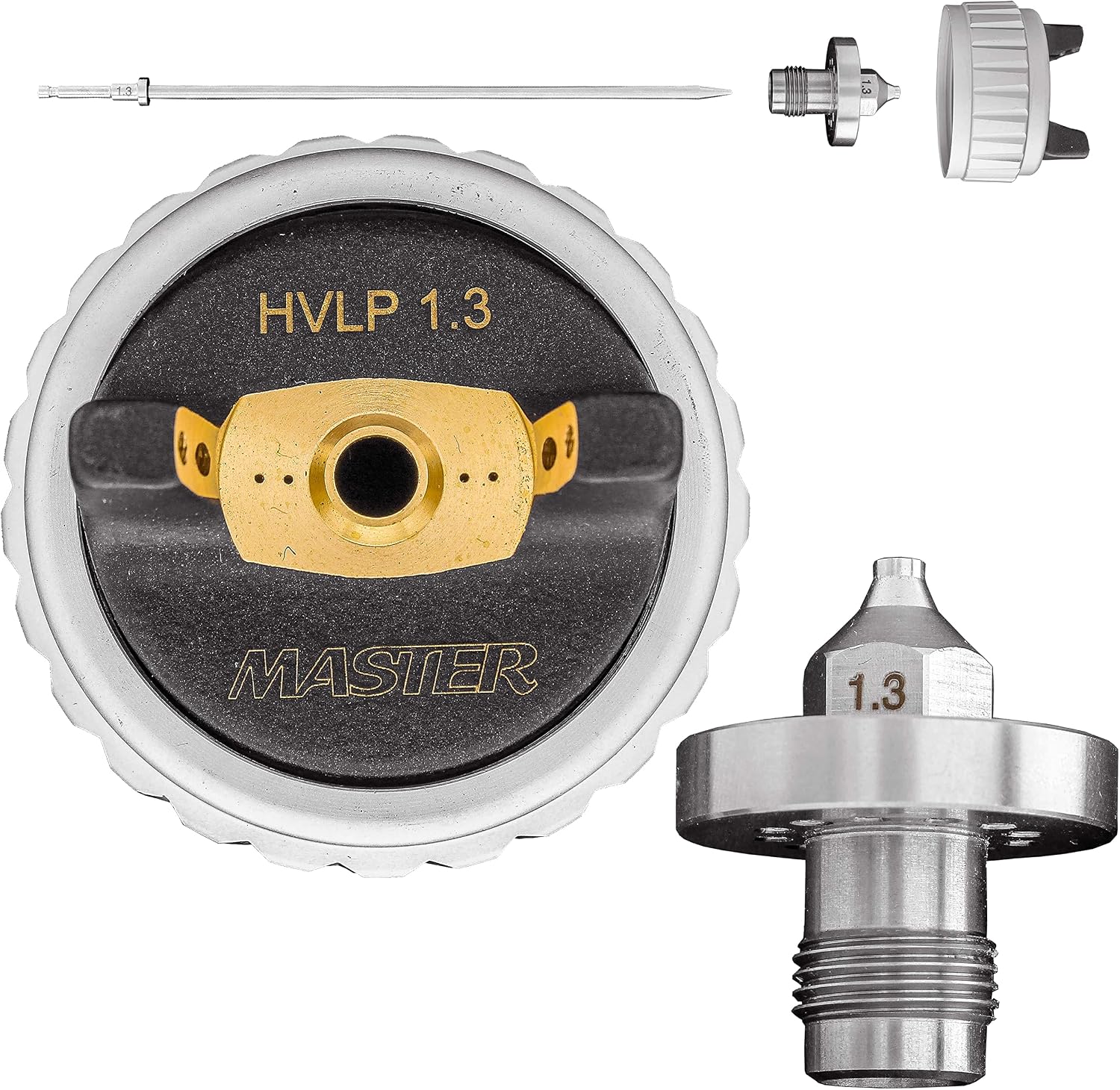 Master Elite 1.3 mm Needle, Fluid Nozzle and Air Cap Set Only | Fits Master Elite PRO-44 Series High Performance HVLP Spray Gun - For Automotive Primers, Topcoats, Clearcoats