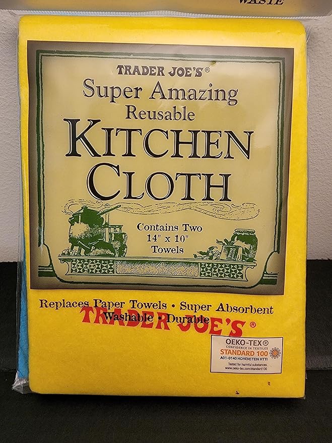 Trader Joe's Reusable Kitchen Cloth Two 14"x10" Towels