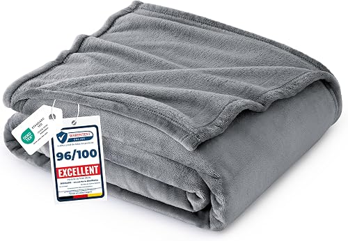 Bedsure Plaid Polaire Couverture Canapé - 150 x 200 cm, Gris