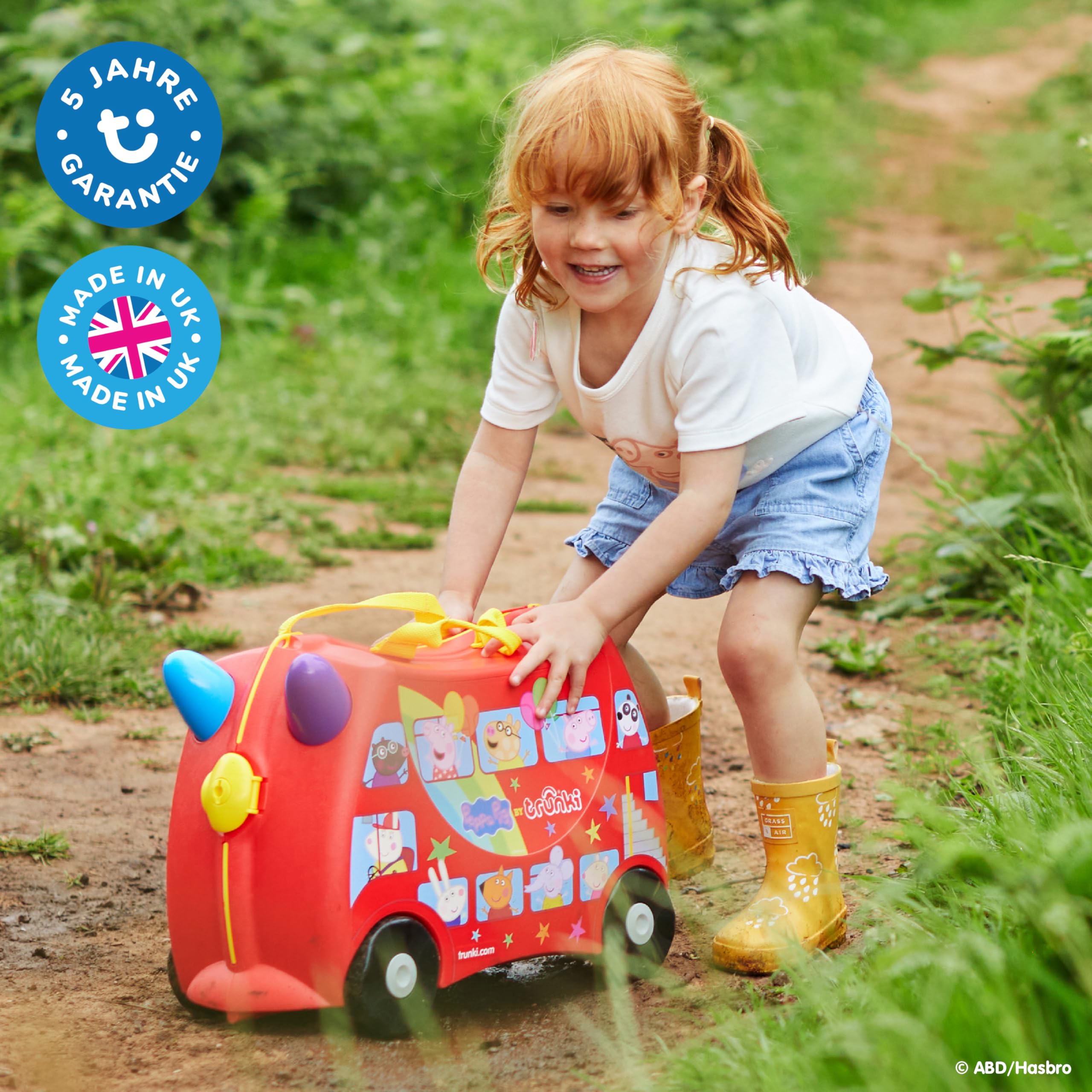 Trunki Originaler Kinderkoffer zum Draufsitzen 18-L Handgepäck Koffer Hartschalen Reisekoffer mit Rollen