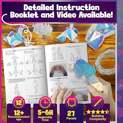 Miniatura 3 de PRISMIC - Kit de manualidades con luz 3D para niños de 8 a 12 años, regalos para niñas de 8 a 12 años, regalos para niñas de 8, 9, 10, 11 y 12 años,