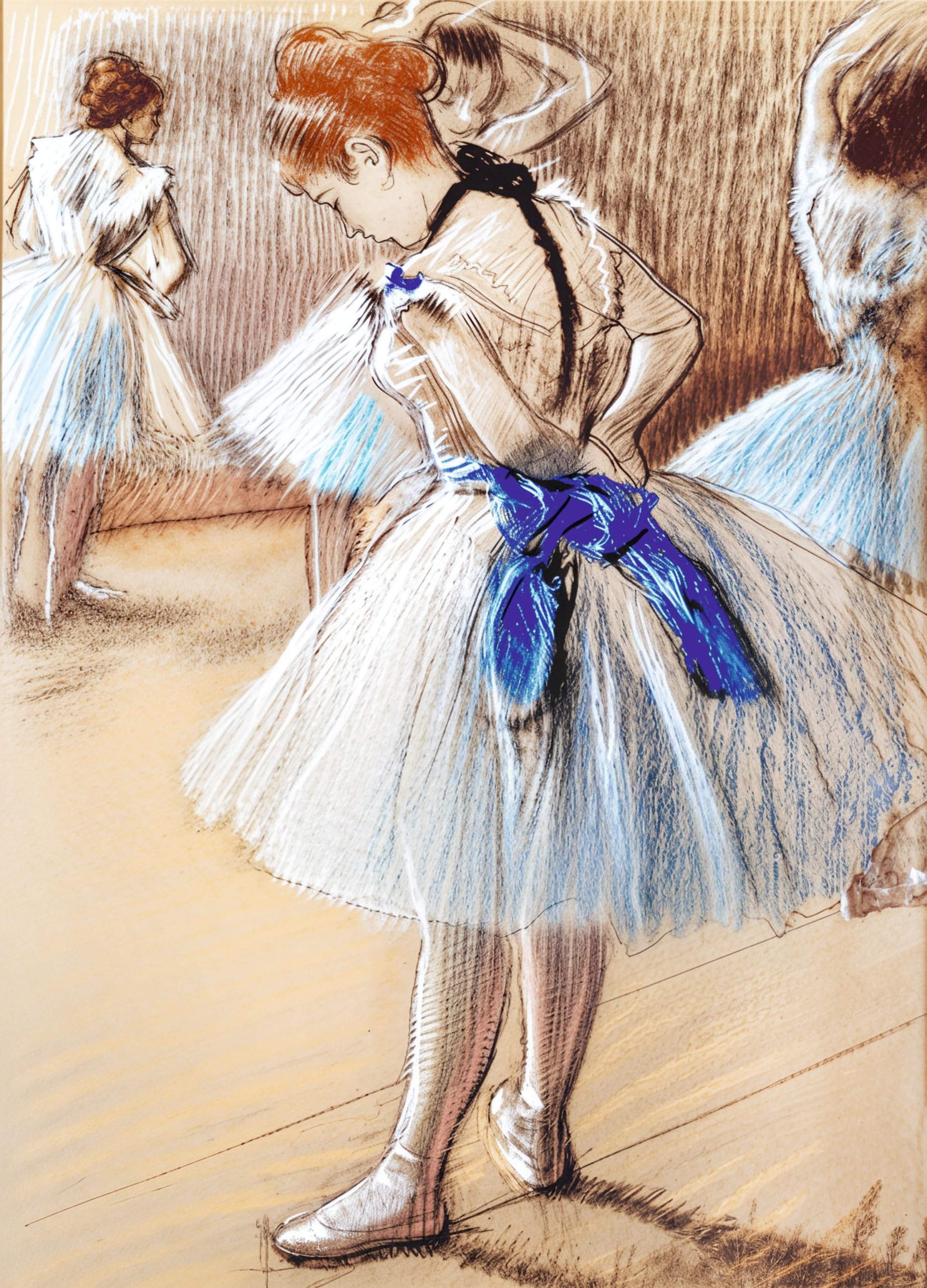 Papier de riz découpage Degas Study of a Danseuse 29 x 40 cm travaux manuels
