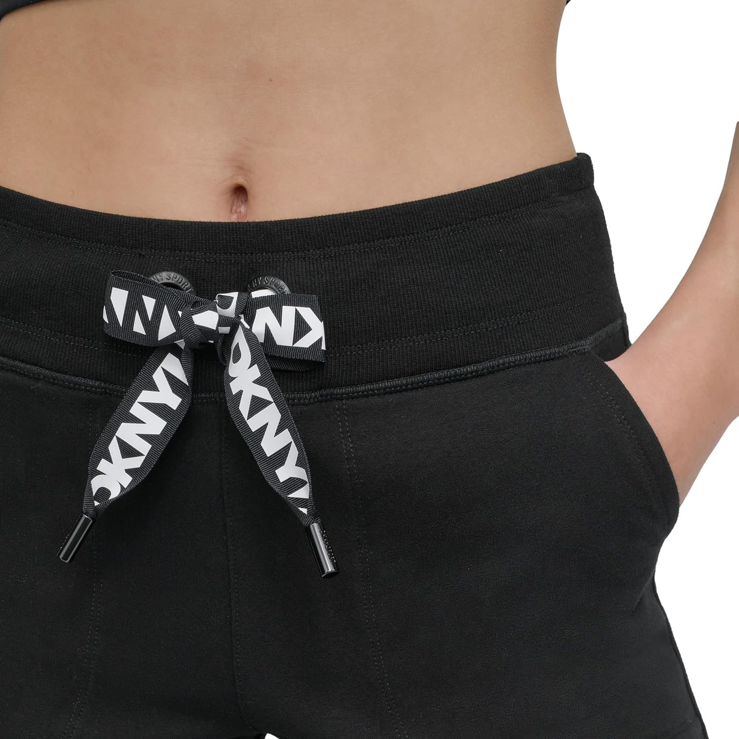 DKNY Women’s Two Tone Logo Drawcord Jogger Sweatpant - Image 5